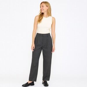 Zara Sz S Gray Pleated Wide Leg Trouser Dressy Business Pants Corpcore Office‎